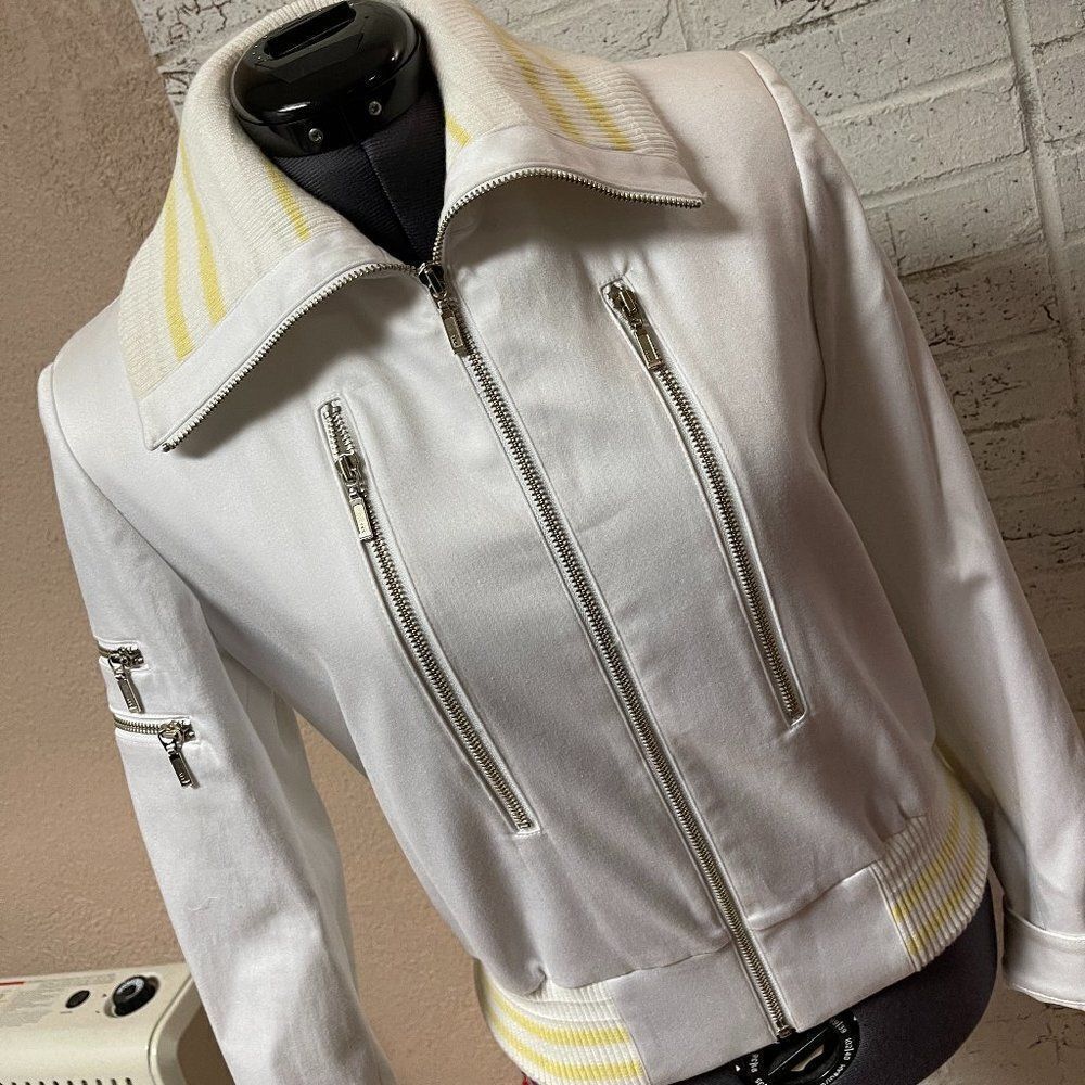 Vintage ID Collection White Yellow Striped Jacket 2